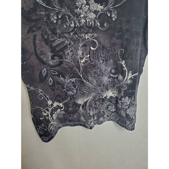 Blue Canyon Chocolat Paris Plus Size Black Y2K Jeweled Graphic Baby Tee Shirt - Picture 5 of 6